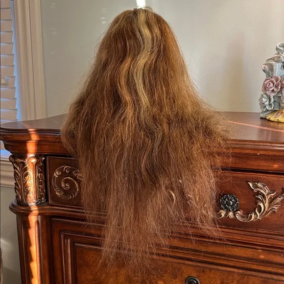 Luxurious Long Brown Hair Wig w/ Blond Highlights - Picture 4 of 4